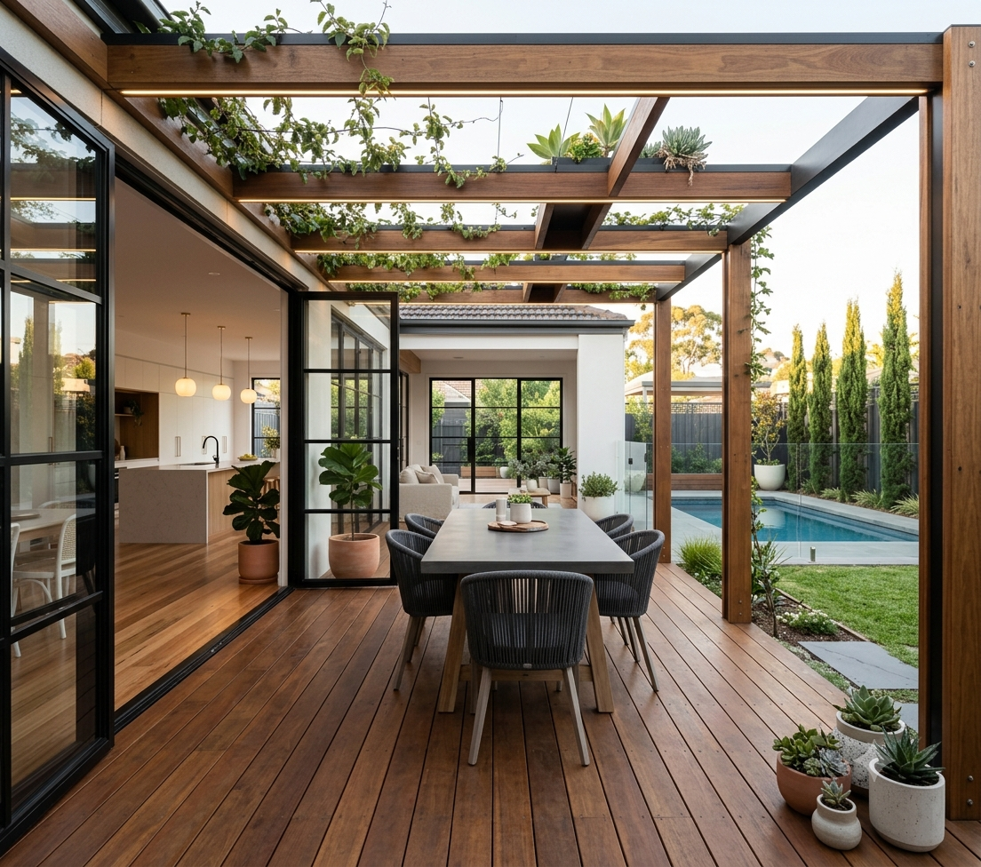 Outdoor deck and patio renovation