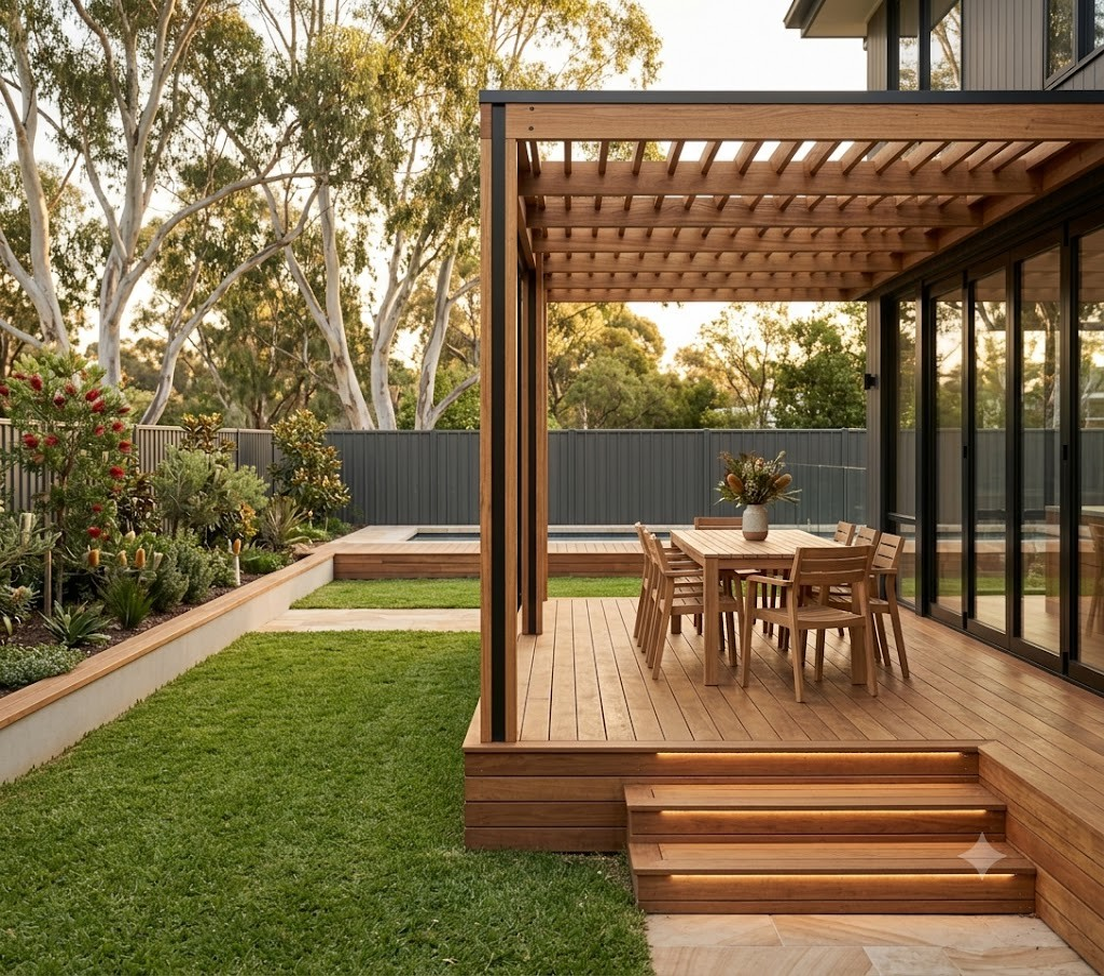 Timber deck and pergola outdoor carpentry